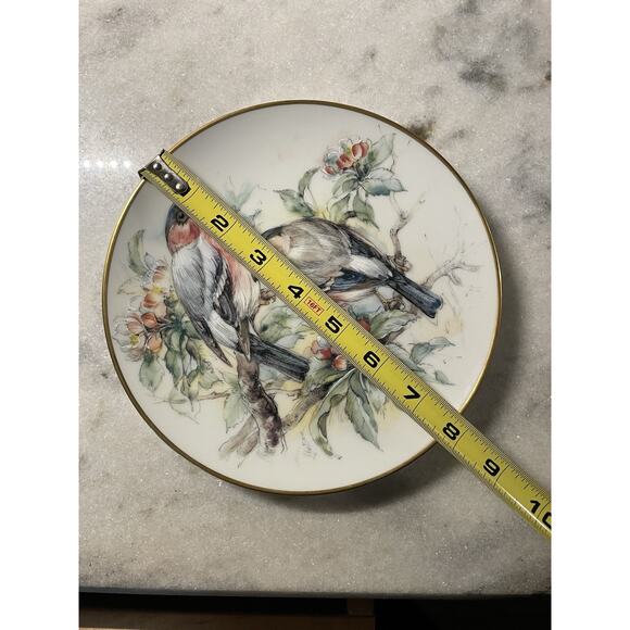 Four Gloria Porcelain Bayreuth Germany Decorative Bird Plates 24k Gold Rim - Picture 10 of 10